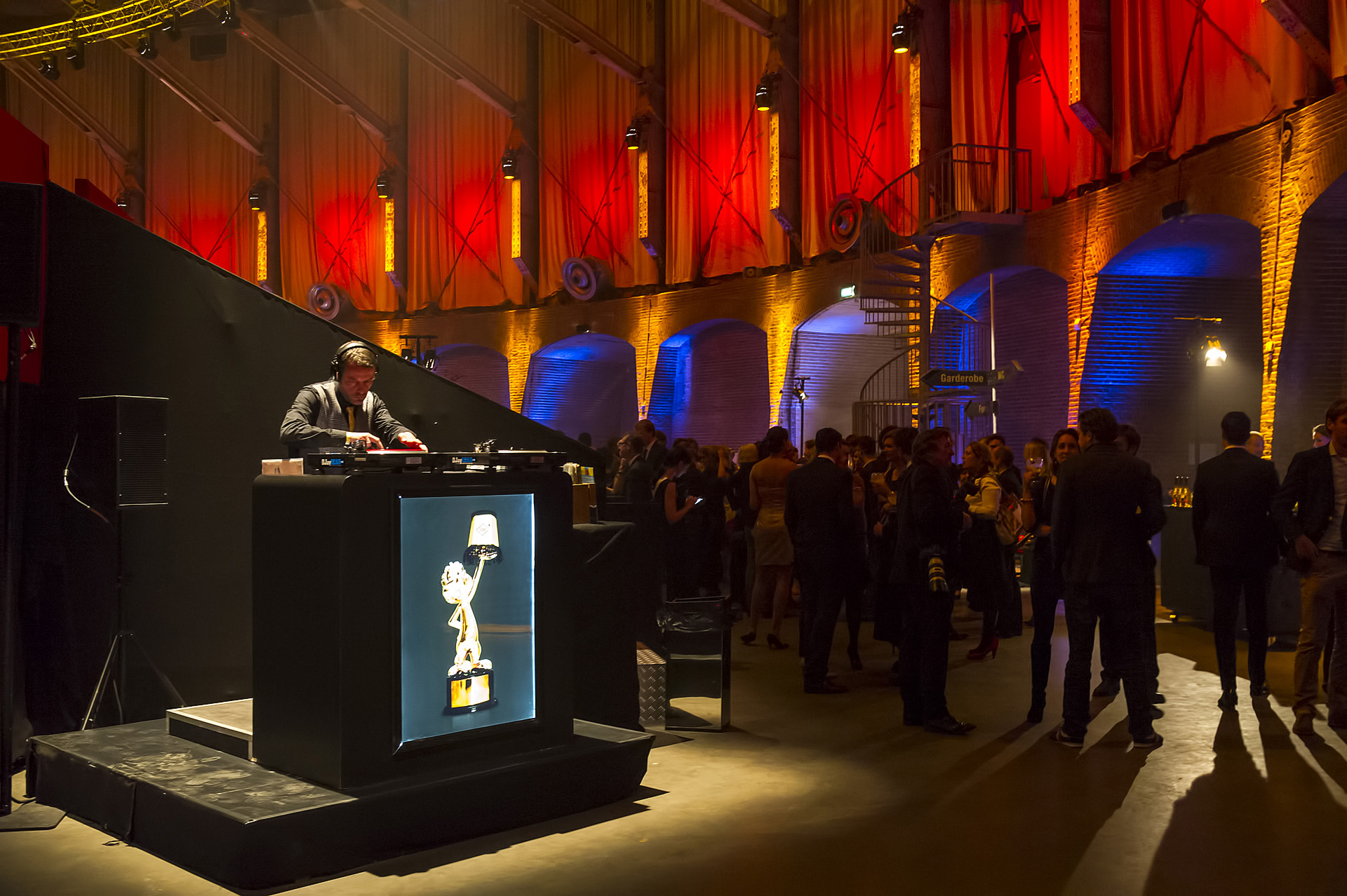 photo of the the DJ booth, entertaining the guests