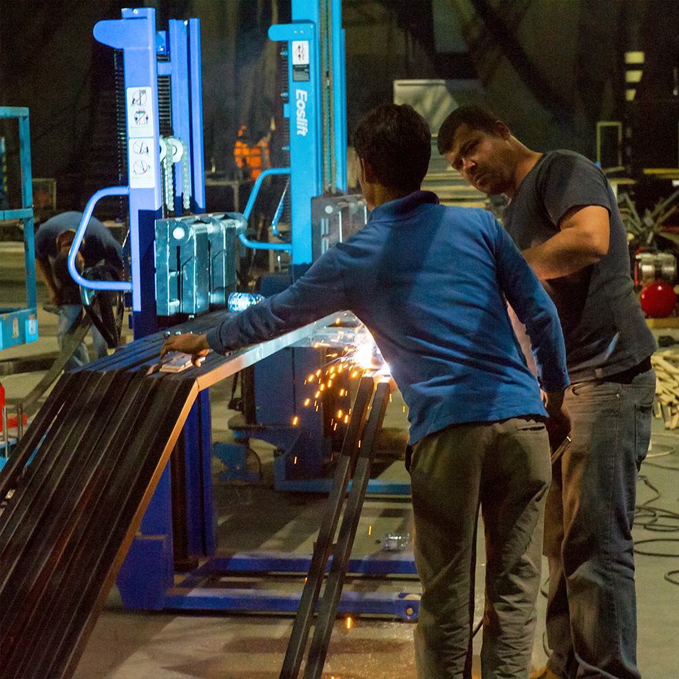 photo, shebab welding & prepping set parts