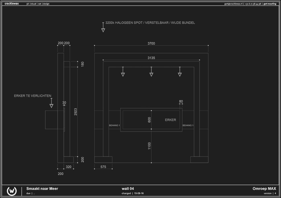 CAD drawing, front view of wall 04