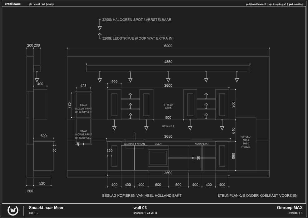 CAD drawing, front view of wall 03