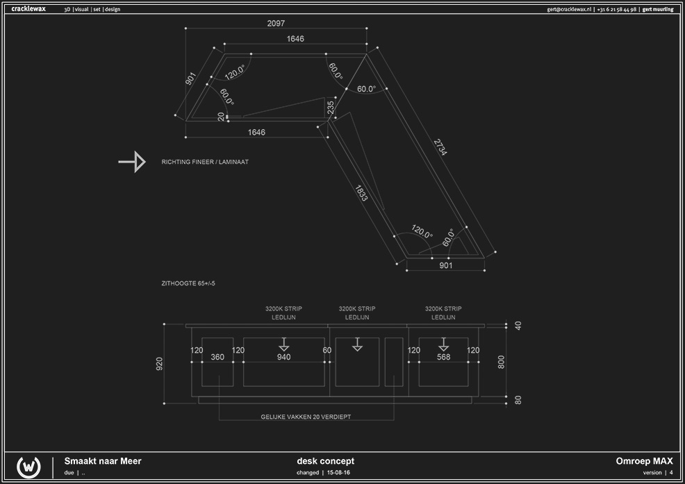 CAD drawing, desk design